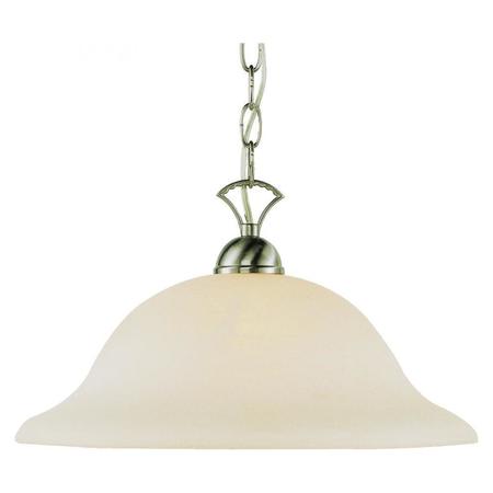 TRANS GLOBE One Light Brushed Nickel White Marbleized Glass Down Pendant 9283 BN